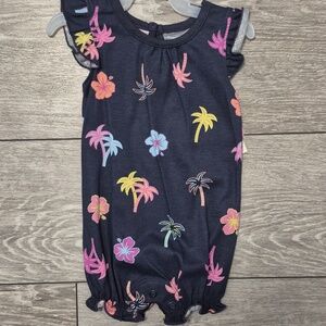 Brand New George Cotton Blend Floral Baby 1 Piece Sleeveless Romper